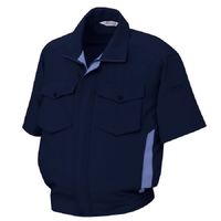 ミドリ安全 作業服 春夏 半袖 ブルゾン 帯電防止 RCS467 L ネイビー 3120157705 1点（直送品）