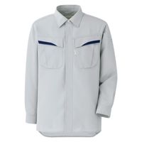 ミドリ安全 作業服 春夏 長袖 シャツ 帯電防止 VES2491 M シルバーグレー 3120138904 1点（直送品）