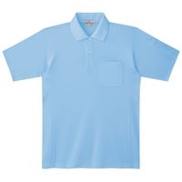 ミドリ安全 作業服 春夏 半袖 ポロシャツ 帯電防止 PS12 LL サックス 3120141806 1点（直送品）