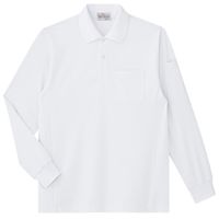 ミドリ安全 作業服 春夏 長袖 ポロシャツ 帯電防止 PS210 SS ホワイト 3120142302 1点（直送品）