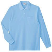 ミドリ安全 作業服 春夏 長袖 ポロシャツ 帯電防止 PS212 L サックス 3120142405 1点(1着)（直送品）