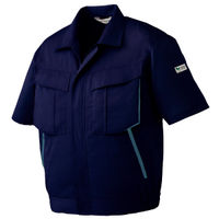 ミドリ安全 作業服 男女共用 春夏 半袖 ブルゾン 帯電防止 RCS587 L ネイビー 3120709905 1点（直送品）