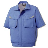 ミドリ安全 作業服 春夏 半袖 ブルゾン 帯電防止 GS483 S ブルー 3121193703 1点（直送品）