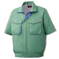 ミドリ安全 作業服 春夏 半袖 ブルゾン 帯電防止 GS486 4L グリーン 3121193808 1点（直送品）