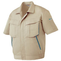 ミドリ安全 作業服 男女共用 春夏 半袖 ブルゾン 帯電防止 RCS580 4L ベージュ 3120709608 1点（直送品）