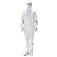 ミドリ安全 クリーンウェア 長袖 クリーンスーツ C1550W フード一体型 5L ホワイト 3148003009 1着（直送品）
