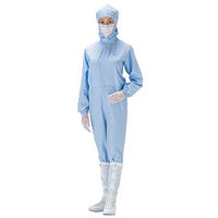 ミドリ安全 クリーンウェア 長袖 クリーンスーツ C1550B フード一体型 3L ブルー 3148003107 1着（直送品）
