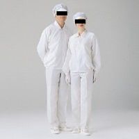 ミドリ安全 クリーンウェア 男女共用 長袖 S3202W L ホワイト 3140002805 1着（直送品）