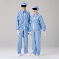 ミドリ安全 クリーンウェア 男女共用 長袖 S3202B SS ブルー 3140002902 1着（直送品）