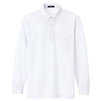 アイトス 長袖ボタンダウンポロシャツ（男女兼用） ホワイト 5号 AZ7616-001 1着（直送品）