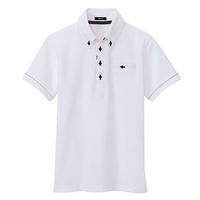アイトス 部屋干しボタンダウン半袖ポロシャツ（男女兼用） ホワイト SS AZ7667-001 1着（直送品）