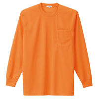 アイトス 吸汗速乾（クールコンフォート）長袖Tシャツ（ポケット付）（男女兼用） オレンジ AZ-10575-063