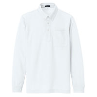 アイトス 吸汗速乾（クールコンフォート）長袖ボタンダウンポロシャツ（男女兼用） ホワイト AZ10598-001
