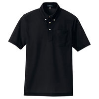 アイトス 吸汗速乾（クールコンフォート）半袖ボタンダウンポロシャツ（男女兼用） ブラック AZ-10599-010