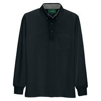 アイトス 制電長袖ポロシャツ（男女兼用） ブラック M AZ50012-010 1着（直送品）
