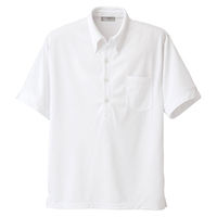 アイトス メンズ半袖ニットボタンダウンシャツ ホワイト S 861206-001 1着（直送品）
