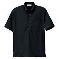 アイトス メンズ半袖ニットボタンダウンシャツ ブラック S 861206-010 1着（直送品）
