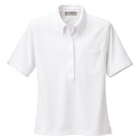 アイトス レディース半袖ニットボタンダウンシャツ ホワイト S 861207-001 1着（直送品）