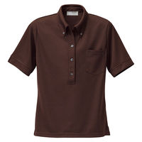 アイトス レディース半袖ニットボタンダウンシャツ ブラウン S 861207-022 1着（直送品）