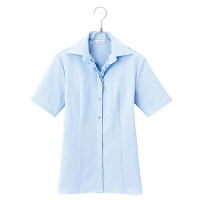 アイトス Pieds 半袖ブラウス サックス 17号 HCB2940-020 1着（直送品）