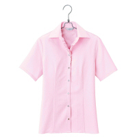 アイトス Pieds 半袖ブラウス ピンク 17号 HCB2940-038 1着（直送品）