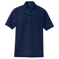 アイトス 吸汗速乾（クールコンフォート）半袖ボタンダウンポロシャツ（男女兼用） ネイビー AZ-10599-008