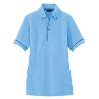 アイトス 介護ユニフォーム サイドポケット半袖ポロシャツ（男女兼用） AZ7668 サックス 5L 1枚（直送品）