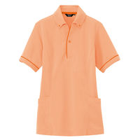 アイトス 介護ユニフォーム サイドポケット半袖ポロシャツ（男女兼用） AZ7668 オレンジ 4L 1枚（直送品）