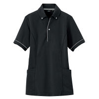 AITOZ（アイトス） サイドポケットポロ（男女兼用） AZ7668 ブラック LL 介護ユニフォーム ポロシャツ 半袖（直送品）