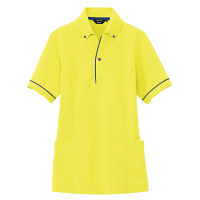 アイトス 介護ユニフォーム サイドポケット半袖ポロシャツ（男女兼用） AZ7668 イエロー 5L 1枚（直送品）