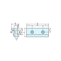 ナベヤ(NABEYA) クランプ ロックタイト5軸マシンバイス用ステップ口金 LT5AU-100SJ-30 1セット（2個入）（直送品）