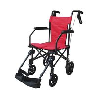 ユーキ・トレーディング ハンディーライトプラス(折畳み式介助車椅子) レッド 8-6593-02 1個（直送品）