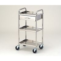 アズワン とっても静かな枠付回診車(3段) 453×353×940mm TS4535T 1台 0-7976-04（直送品）