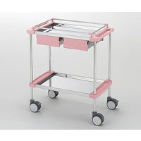 日進医療器 回診車(ナーシングカート) 引出し付き 2段ピンク 790×450×909mm TY416-2H 1台 8-5697-03（直送品）