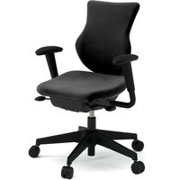 【設置込】イトーキ　cassico（カシコ） オフィスチェア　可動肘付　背面：樹脂タイプ・ハンガー付（ブラック）　背座：ブラック　1脚（直送品）