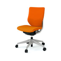 設置込】イトーキ エピオス オフィスチェア クロスタイプ ローバック（グレーフレーム 、樹脂脚）肘無 フリーロッキング 背座：アンバーオレンジ（直送品）