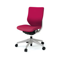 設置込】イトーキ エピオス オフィスチェア クロスタイプ ローバック（グレーフレーム 、樹脂脚）肘無 フリーロッキング 背座：ラズベリーレッド（直送品）