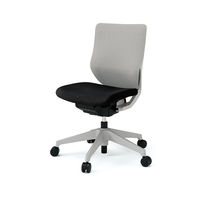 設置込】イトーキ エピオス オフィスチェア クロスタイプ ローバック（グレーフレーム・樹脂脚）肘無 フリーロッキング 背：グレー 座：ブラック（直送品）