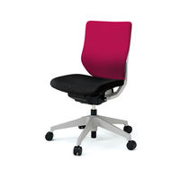設置込】イトーキ エピオス オフィスチェア クロス ローバック（グレーフレーム・樹脂脚）肘無 フリーロッキング 背：ラズベリーレッド 座：ブラック（直送品）