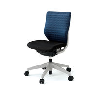 設置込】イトーキ エピオス オフィスチェア メッシュタイプ ローバック(グレーフレーム・樹脂脚）肘無 ロッキングレンジ調節 ネイビーブルー/ブラック（直送品）