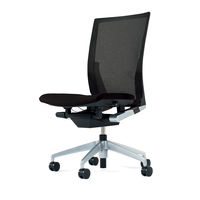 【設置込】イトーキVento（ヴェント）チェア　肘無　プレーンメッシュ（ランバーサポート付）ブラックフレーム　シルバーメタリック アルミ脚　背座：ブ （直送品）