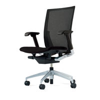 【設置込】イトーキVento（ヴェント）チェア可動肘付　プレーンメッシュ（ランバーサポート付）ブラックフレーム　シルバーメタリック アルミ脚　背座： （直送品）