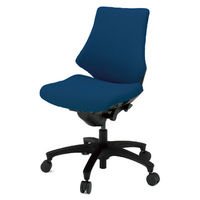 【設置込】イトーキ　エフチェア　クロスバック ローバック ブラックフレーム　ブラック樹脂脚　肘なし　背座：ネイビーブルー　1脚（直送品）