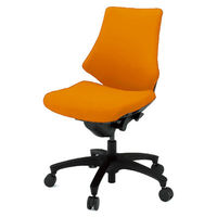 【設置込】イトーキ　エフチェア　クロスバック ローバック ブラックフレーム　ブラック樹脂脚　肘なし　背座：アンバーオレンジ　1脚（直送品）