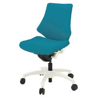 【設置込】イトーキ　エフチェア　クロスバック ローバック ホワイトフレーム　ホワイト樹脂脚　肘なし　背座：ストロングブルー　1脚（直送品）