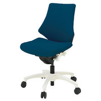 【設置込】イトーキ　エフチェア　クロスバック ローバック ホワイトフレーム　ホワイト樹脂脚　肘なし　背座：ネイビーブルー　1脚（直送品）