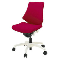【設置込】イトーキ　エフチェア　クロスバック ローバック ホワイトフレーム　ホワイト樹脂脚　肘なし　背座：ラズベリーレッド　1脚（直送品）