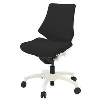 【設置込】イトーキ　エフチェア　クロスバック ローバック ホワイトフレーム　ホワイト樹脂脚　肘なし　背座：ブラック　1脚（直送品）