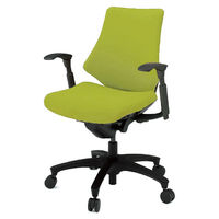 【設置込】イトーキ　エフチェア　クロスバック ローバック ブラックフレーム　ブラック樹脂脚　可動肘付　背座：モスグリーン　1脚（直送品）