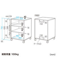 サンワサプライ　レーザープリンタスタンド（W500×D500mm）　プリンターラック　SPS-25K　（直送品）